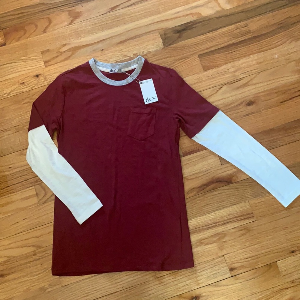 NWT Boys Dex “2Fer” Ringer L/S Tee - size M